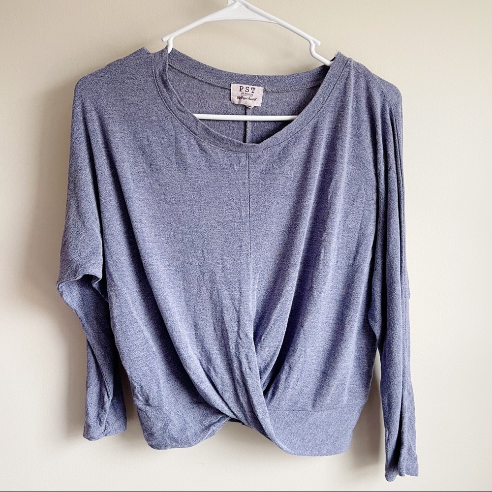 Project Social Tee Twist Front Long Sleeve Tee T-shirt - Picture 1 of 6